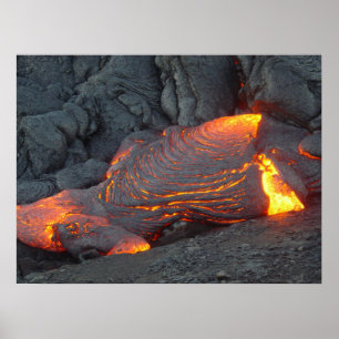 Poster Grand écoulement de lave d'île Hawaï