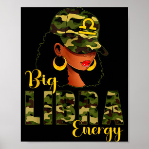 Poster Grand Énergie Balance Camouflage Noir Femme Casque