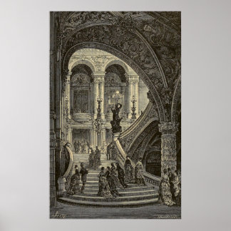 Poster Grand escalier coque Paris Opéra 1877