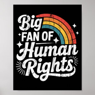Poster Grand fan des droits de l'homme, de la justice soc