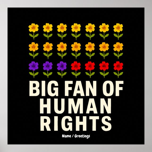 Poster Grand fan des droits de l'homme Stand for Equality (Devant)