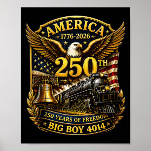 Poster Grand Garçon 4014 Train Usa 250e Anniversaire Patr