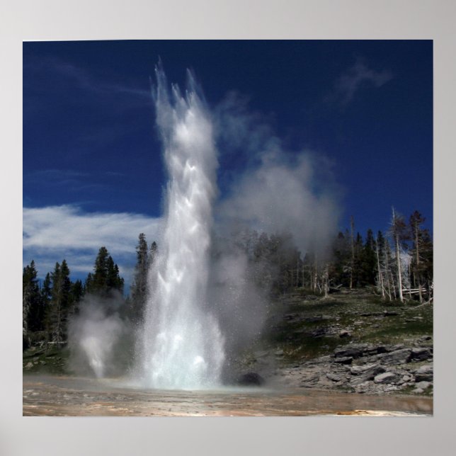 Poster Grand geyser et aération geyser à Yellowstone (Devant)