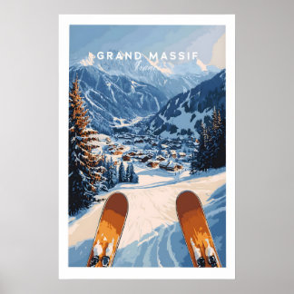 Poster Grand Massif Ski Wall Art 1