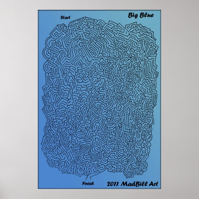 Poster Grand Maze bleu (Devant)