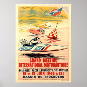 Poster Grand Meeting Motonautique Boat Racing Geo Ham
