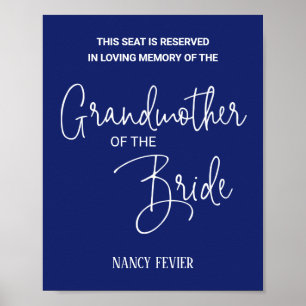 Poster Grand-mère bleue de Bride Mariage de la chaire du