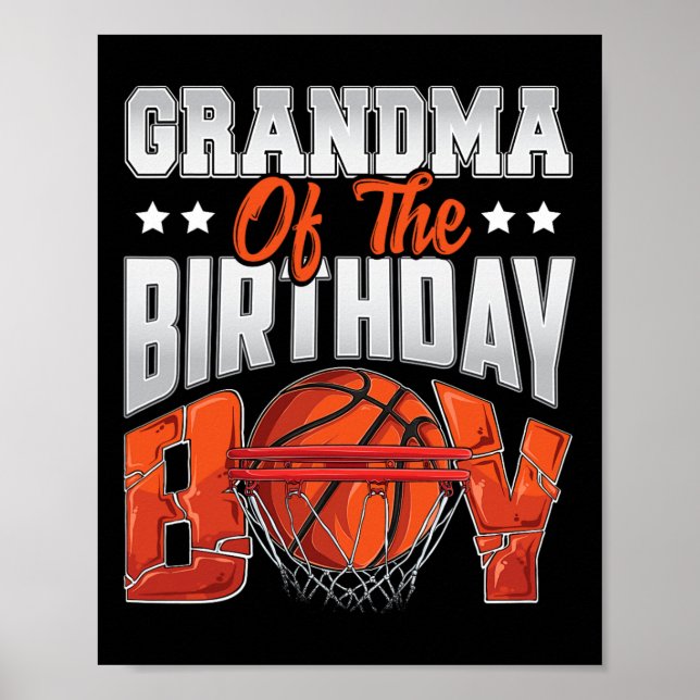 Poster Grand-mère de basket-ball anniversaire Boy Family  (Devant)
