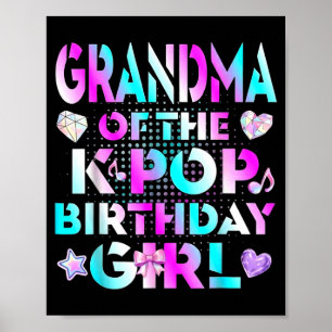Poster Grand-mère de la fille qui fête son anniversaire F
