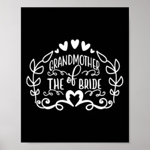 Poster Grand-Mère De La Mariée Tee - shirt Mariage Annive
