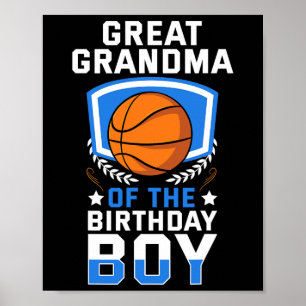 Poster Grand-Mère Du Garçon D'Anniversaire Bysketbyll Fam