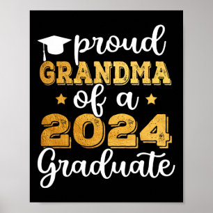 Poster Grand-Mère D'Un Diplômé De 2024 Cl De 2024 Graduat