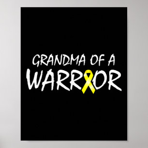Poster Grand-mère d'un guerrier Sensibilisation au cancer