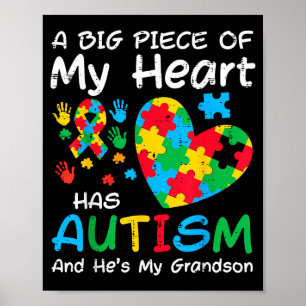 Poster Grand morceau de coeur a un petit-fils autiste pri