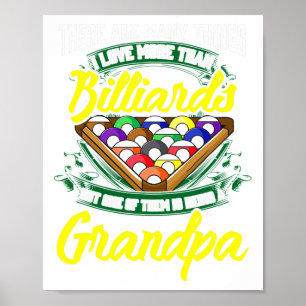 Poster Grand-pa Billard Pool Joueur Ll Stick Papa G