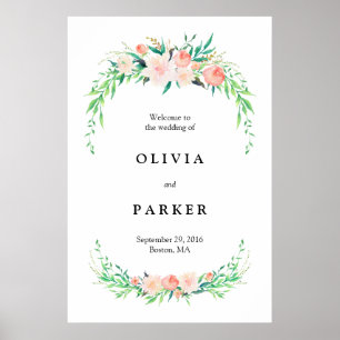 Poster Grand panneau de bienvenue pour un grand mariage a