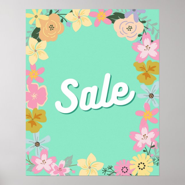 Poster Grand panneau de vente florale, panneau de vente a (Devant)