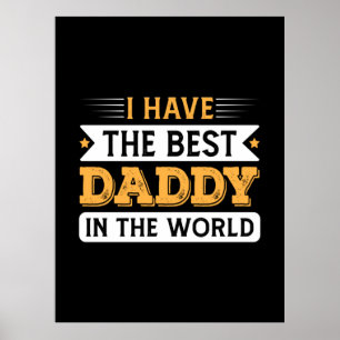 Poster Grand-père Cadeau   J'Ai Le Meilleur Papa Au Monde