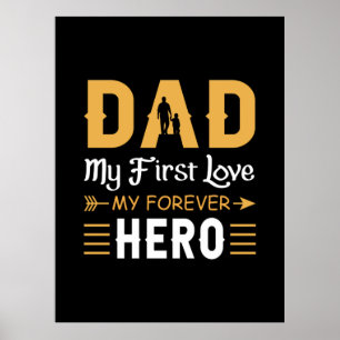 Poster Grand-père Cadeau   Papa Mon héros de l'éternel