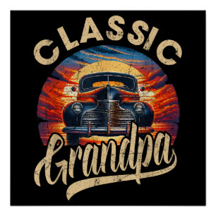 Poster Grand-Père Classique Drôle Dire Voiture Amoureux H