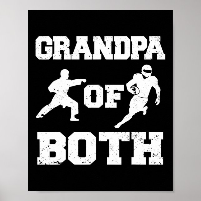 Poster Grand-Père De Football Amusant Et Karate Grand-pa (Devant)