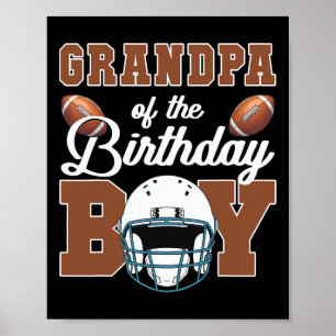 Poster Grand-Père De L'Anniversaire Boy Football Party Fa