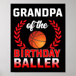 Poster Grand-Père De L'Anniversaire Byller Bysketbyll Thè