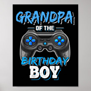 Poster Grand-Père De L'Anniversaire Garçon Matching Vidéo