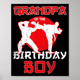 Poster Grand-père de l'anniversaire Karaté Taekwondo Garç