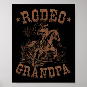 Poster Grand-père de Rodéo Cow-boy Occidental Famille Ass