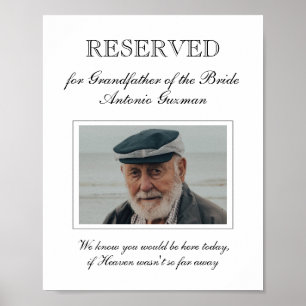 Poster Grand-père du Mariage du Mémorial de la Mariée