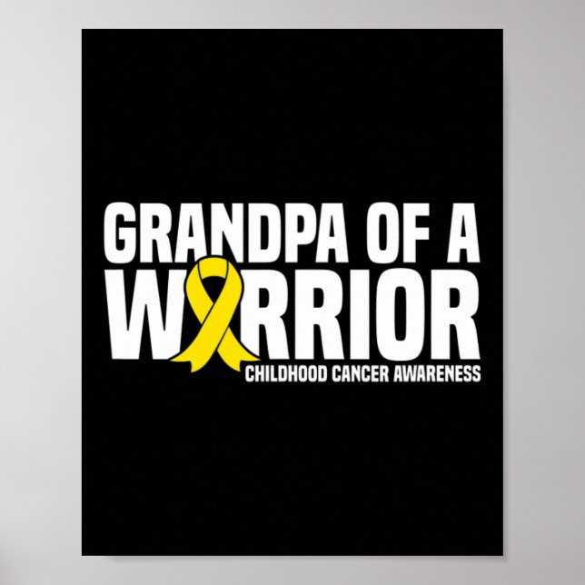 Poster Grand-père masculin d'un Ruban guerrier Cancer de  (Devant)