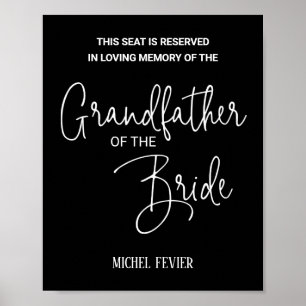 Poster Grand-père noir du Mariage commémoratif de la mari