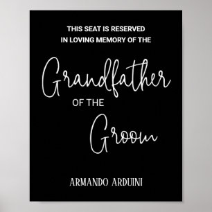 Poster Grand-père noir du Mariage commémoratif Groom