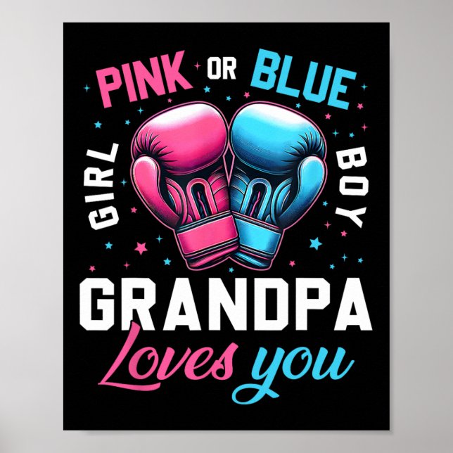 Poster Grand-Père Rose Ou Bleu Vous Aime Boxer Genre Reve (Devant)