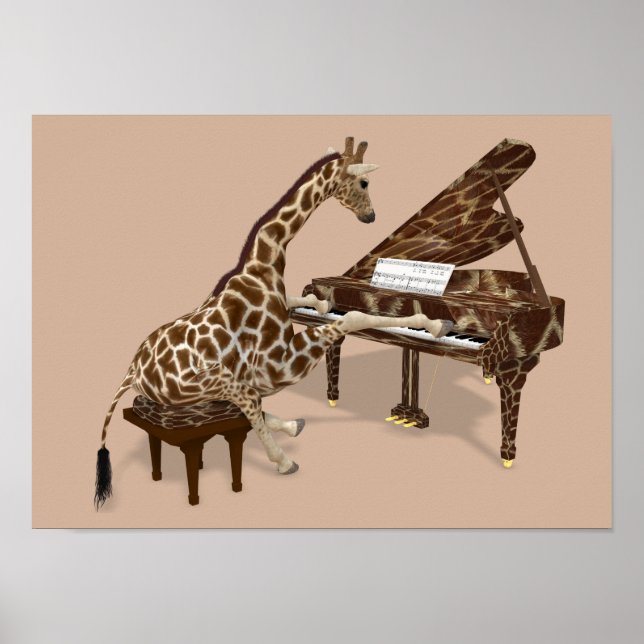 Poster Grand piano de Talented Giraffe (Devant)