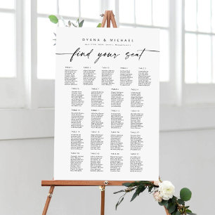 Poster Grand plan de table pour 21 tables Trouvez votre s