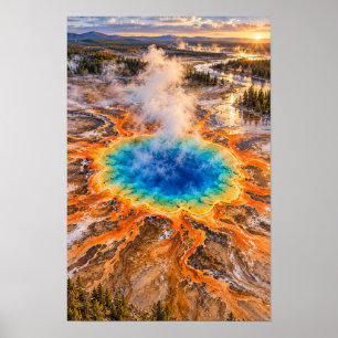Poster Grand Prismatic Spring Yellowstone Paysage Mural