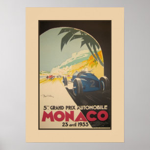 Poster Grand Prix automobile de Monaco 1933