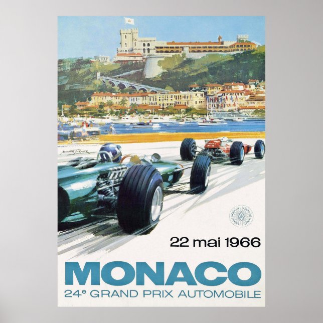 Poster Grand Prix automobile de MONACO 1966 (Devant)