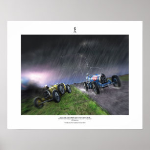 Poster Grand Prix Bugatti - 1er Juin 1930 (scène)