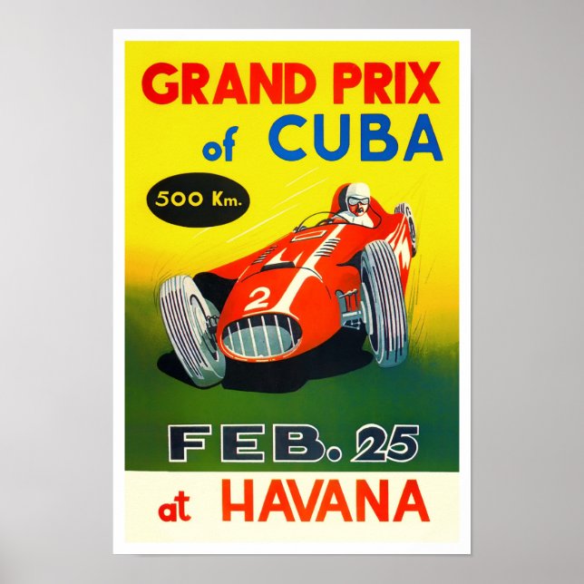 Poster Grand Prix de Cuba de La Havane 1958 (Devant)