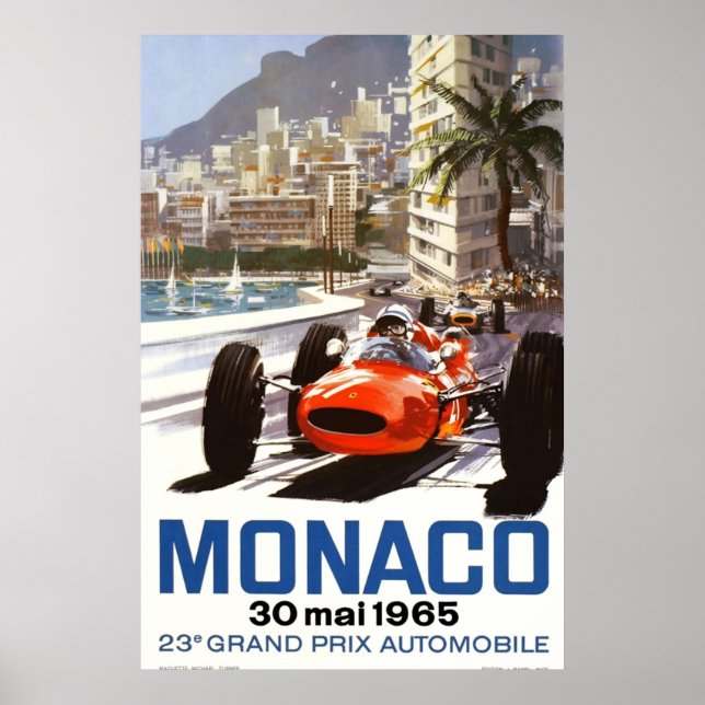 Poster Grand Prix de Monaco 1965 (Devant)