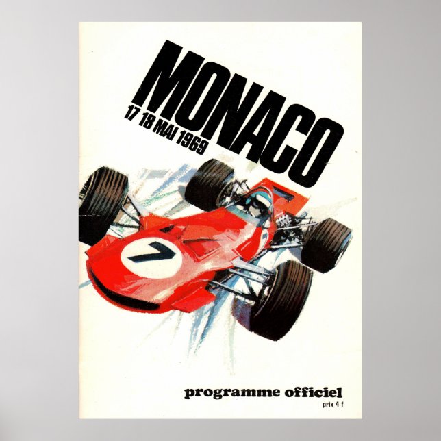 Poster Grand prix de Monaco 1969 (Devant)