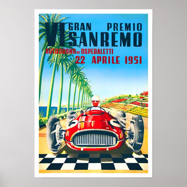 Poster Grand Prix d'Italie de San Remo 1951 (Devant)