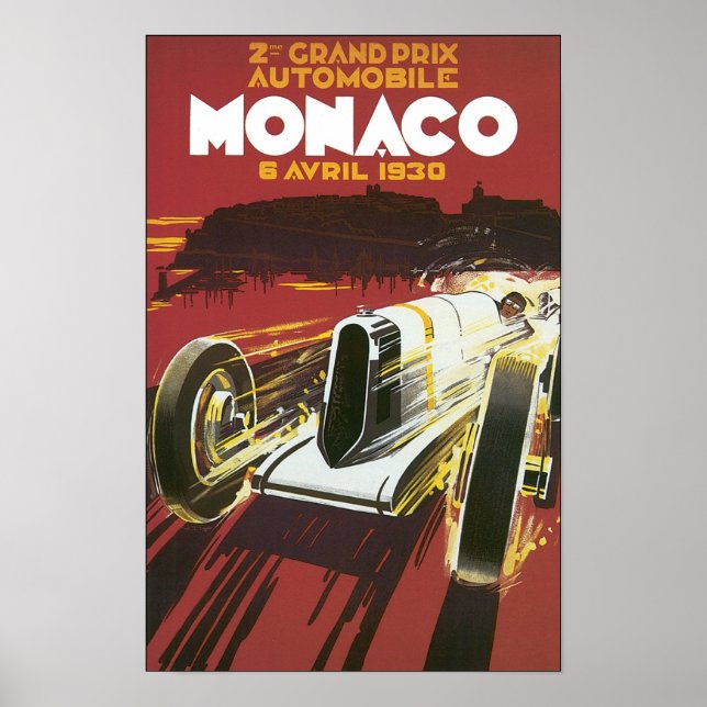Poster Grand Prix Monaco Avril 1930 (Devant)