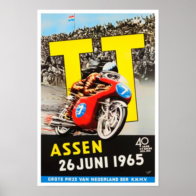Poster Grand Prix moto Assen TT 1965 (Devant)