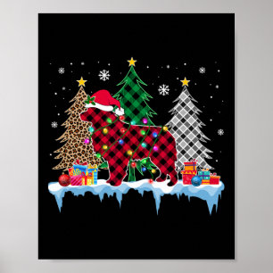 Poster Grand Pyrénées Chien arbre lumières Noël amusants
