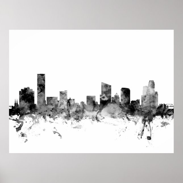 Poster Grand Rapids Michigan Skyline (Devant)