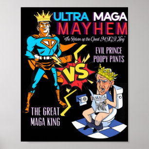 Poster Grand roi de la MAGA Donald Trump Biden USA UltrA 